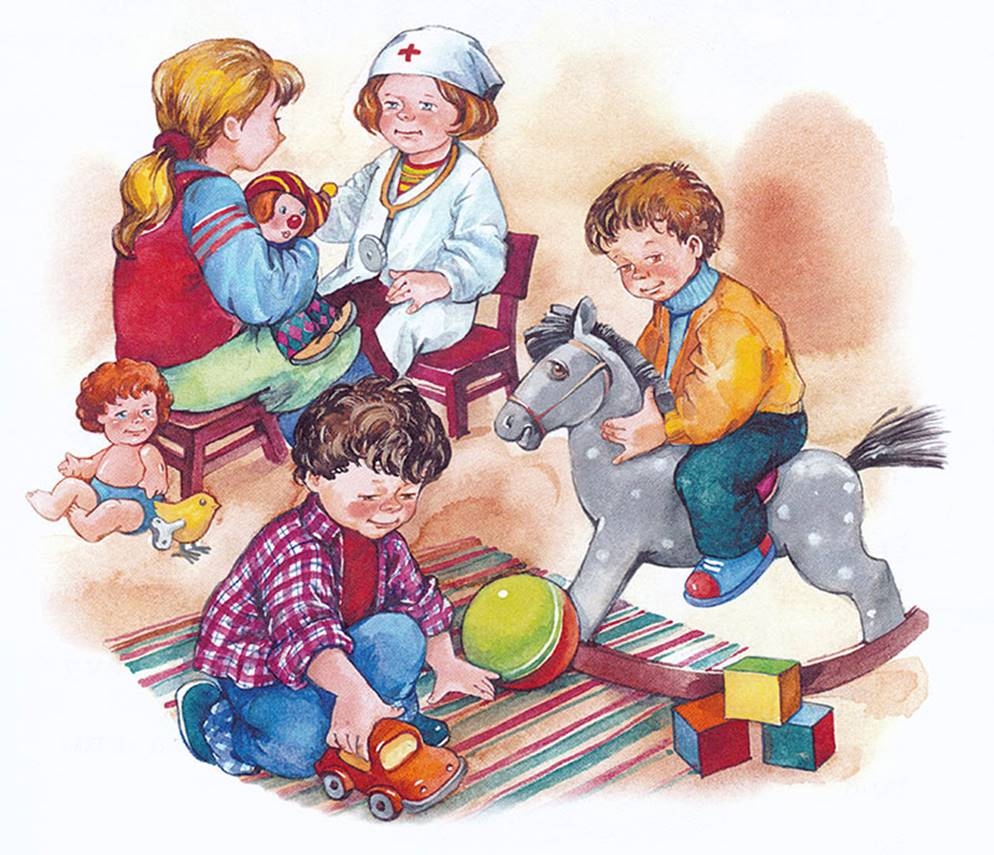 Ребята играли в школу. Играющие дети в детском саду. Иллюстрации дети в детском саду. Дети играют иллюстрация. Сюжетная картина дети играют.
